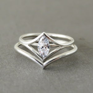 Marquise Solitaire Engagement Ring, Marquise Diamond Ring, Diamond Engagement Ring, Marquise Engagement Ring, Unique Modern Diamond Ring,
