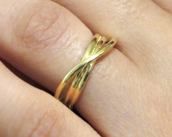 14k Gold Ring, Wedding Ring, Gold Wedding Band, Unique Wedding Ring, Infinity Ring, Delicate Wedding Band, Infinity band, 14k gold Jewelry