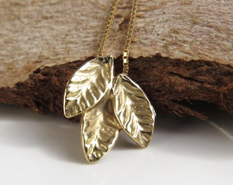 14k Gold Necklace, Leaf Necklace, Unique Gold Necklace, Leaf Necklace Gold, Layered Necklace Gold, Boho Gold Necklace, 14K Gold Jewelry