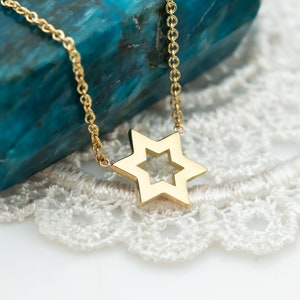 Star of David Charm Pendant Necklace, Magen David Charm Necklace, 14 K Gold Star of David Charm,  Jewish Star Of David, Magen David Jewelry