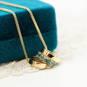 Topaz Charm Necklace, 14K Gold Blue Topaz Pendant, December Birthstone pendant Necklace