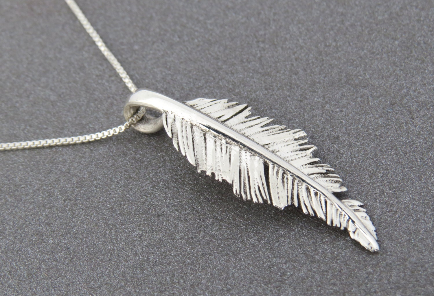 14K White Gold Necklace Gold Feather Necklace Dainty Feather - Etsy UK