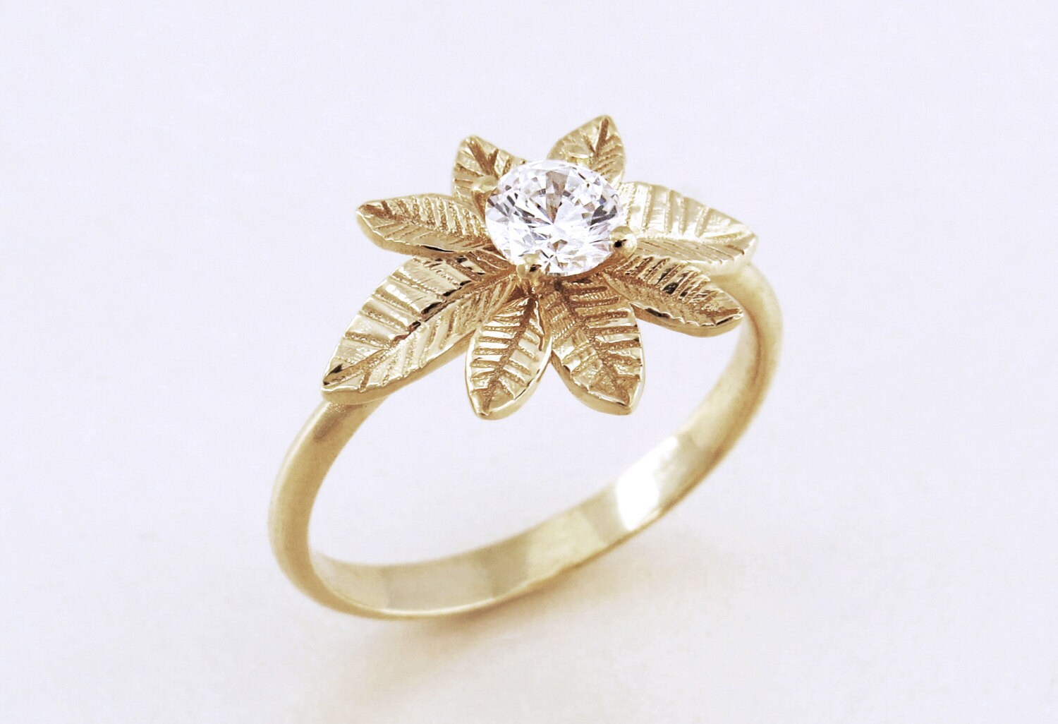 Unique engagement Ring Leaf engagement ring Unique leaf Etsy