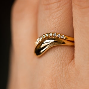 Wedding Ring Set, Bridal Rings, Diamond Engagement Ring Set, 14k gold Diamond Women Wedding Ring