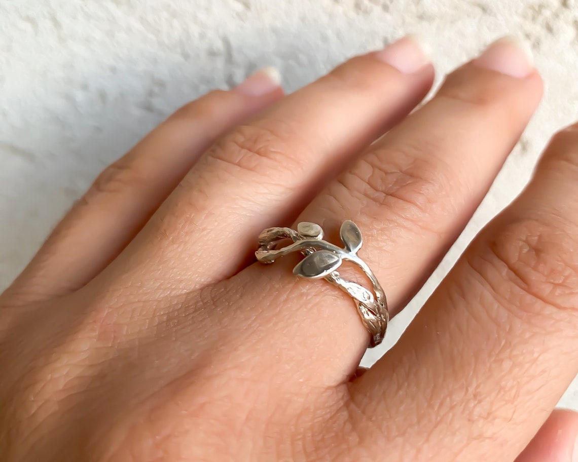 Nature Inspired Ring Leaves Wedding Ring Gold Leaf Branch | Etsy