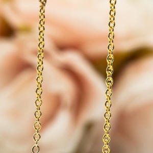 ロロ チェーン、14K ゴールド リンク ロロ チェーン ネックレス、ホワイト ゴールドまたはイエロー ゴールドのケーブル チェーン。