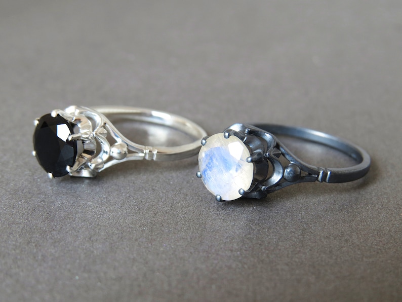 Vintage Style Moonstone Ring Moonstone Engagement Ring Etsy