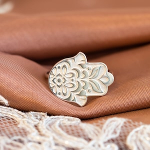 Hamsa Ring, Hand Of God, Unique Hamsa Ring, Gold Hamsa Ring, Hand of God Ring, Gift For Her, Jewish Hamsa Hand, Israeli Jewelry