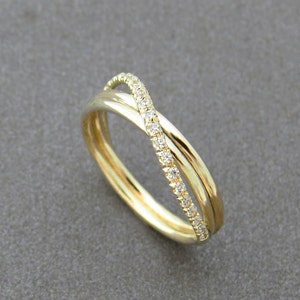 Unique Engagement Ring, Diamond Wedding Ring, Infinity Wedding Ring, Gold Wedding Band, Pave Ring, Infinity Diamond Ring, Wedding Jewelry
