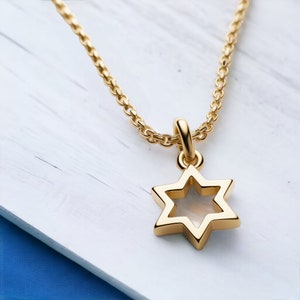 Magen David Pendant Necklace, 14K Gold Star of David Necklace, Jewish Star Of David, Magen David Jewelry