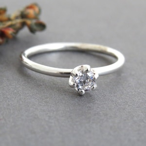 Diamond Engagement Ring, 14k Gold Diamond Ring, Solitaire Diamond Ring, Diamond Ring, Thin Dainty Simple Diamond Ring, Round Diamond Ring