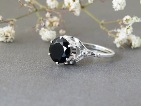 Black Diamond Engagement Ring Black Diamond Ring Vintage Diamond