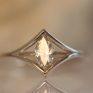 Marquise Diamond Ring, Art Deco Diamond Ring, Marquise Diamond Engagement Ring, Diamond Engagement Ring, Marquise Solitaire 0.5 CT Diamond