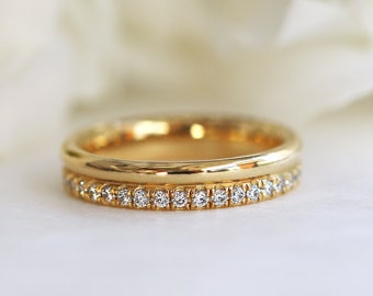 Diamond Wedding Band, Diamond Eternity Ring, Unique Diamond Ring, Pave Wedding Band, Eternity Band, Anniversary Ring, Wedding Diamond Ring