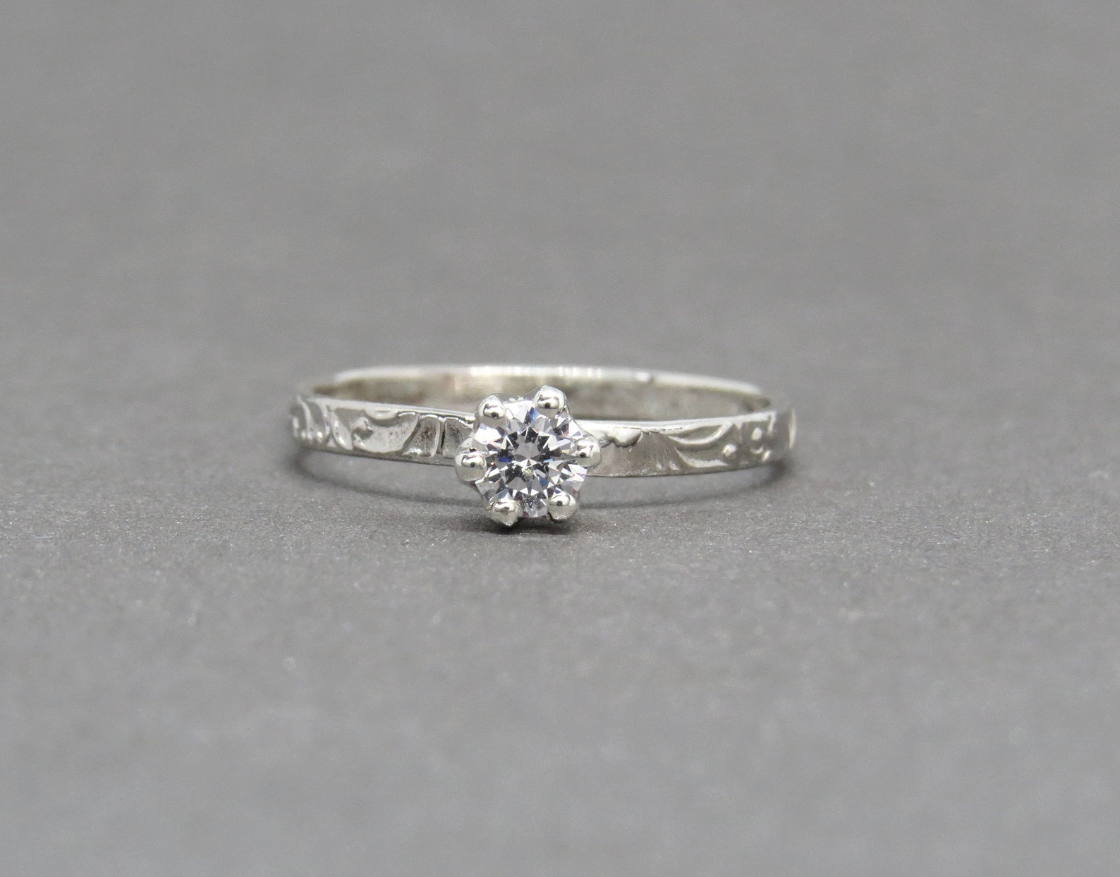 Wedding Ring Set Diamond Ring Set White Gold Engagement Etsy