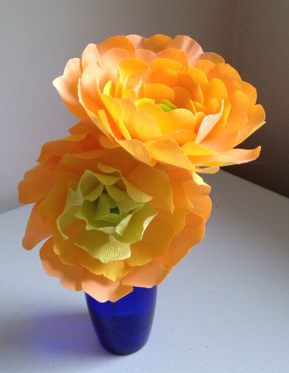 Items similar to Handmade crepe paper flowers for wedding bouquet or