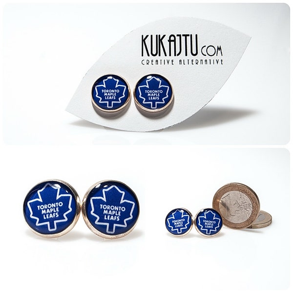 Boucles d’oreilles Toronto Maple Leafs Stud Toronto NHL Jewelry Stud Hockey NHL Team Sport NHL fan Gift Custom earrings Choose Your favorite team