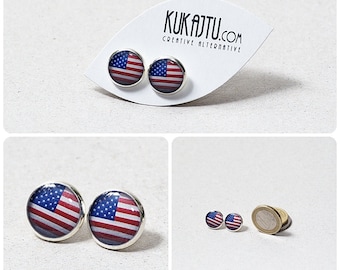 American flag Earrings America Custom Flag Jewelry National Flags Earrings USA Patriotic Earrings United States Custom flag earrings