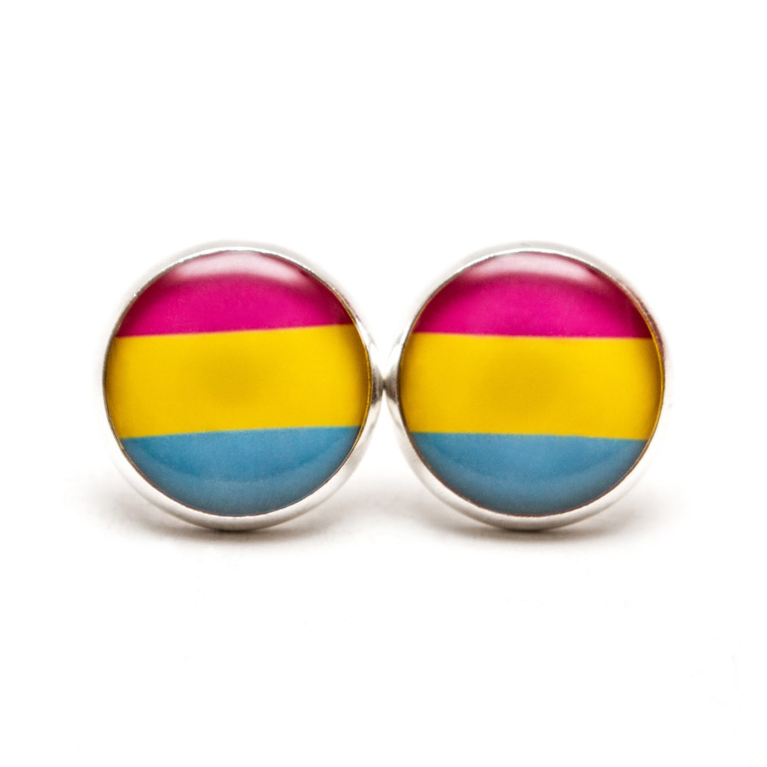 Pansexual Pride Stud Earrings Pansexual Jewelry Pride Earrings Etsy