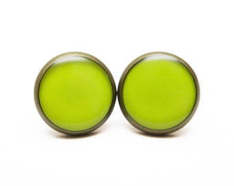 Green Earrings Tender Shoot Studs Green Jewelry Spring Color 2013 Tender Shoots Color Green Pastel Earrings Green Stud Earrings