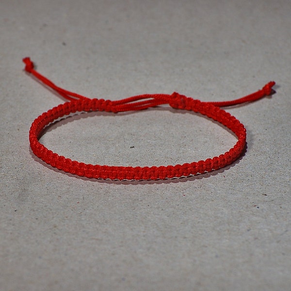 Petit rouge Kabbale bracelet macramé - bracelet rouge moderne