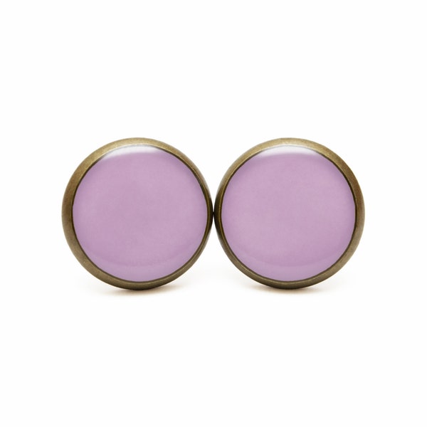 Purple Earrings African Violet Stud Earrings Violet Jewelry Spring Color 2013 Violet Color Gentle Soft Smooth Pastel color Earrings Purple