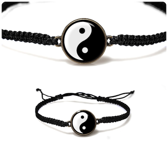 Ejecutante Edredón cine Yin Yang pulsera Yin Yang joyería delicada Yin Yang Macrame - Etsy España