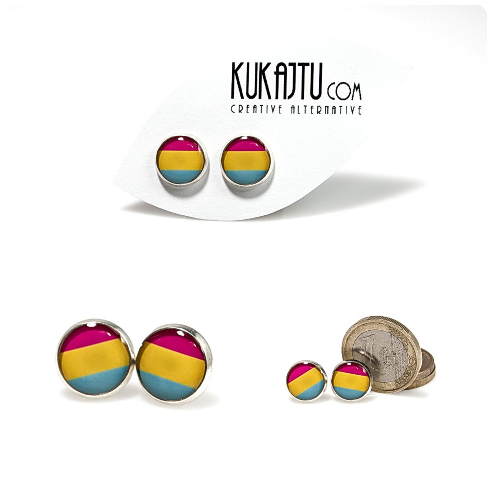Pansexual Pride Stud Earrings Pansexual Jewelry Pride Earrings Etsy