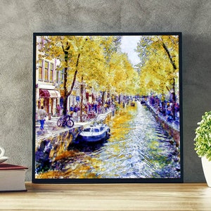 Amsterdam Watercolor Painting Instant Download Amsterdam - Etsy