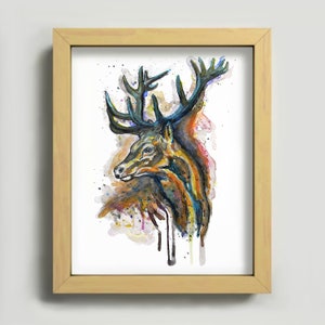 Elk Profile Watercolor Painting, Elk Portrait, Instant Download, Elk Head, Printable Animal Art, Wildlife, Wall Art, Gift Idea, Deer Lover image 10