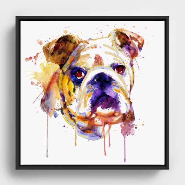 English Bulldog, INSTANT DOWNLOAD, Printable Watercolor portrait, British dog Wall art, Dog Decor, Pet Art Gift, Wall decor, Bulldog poster