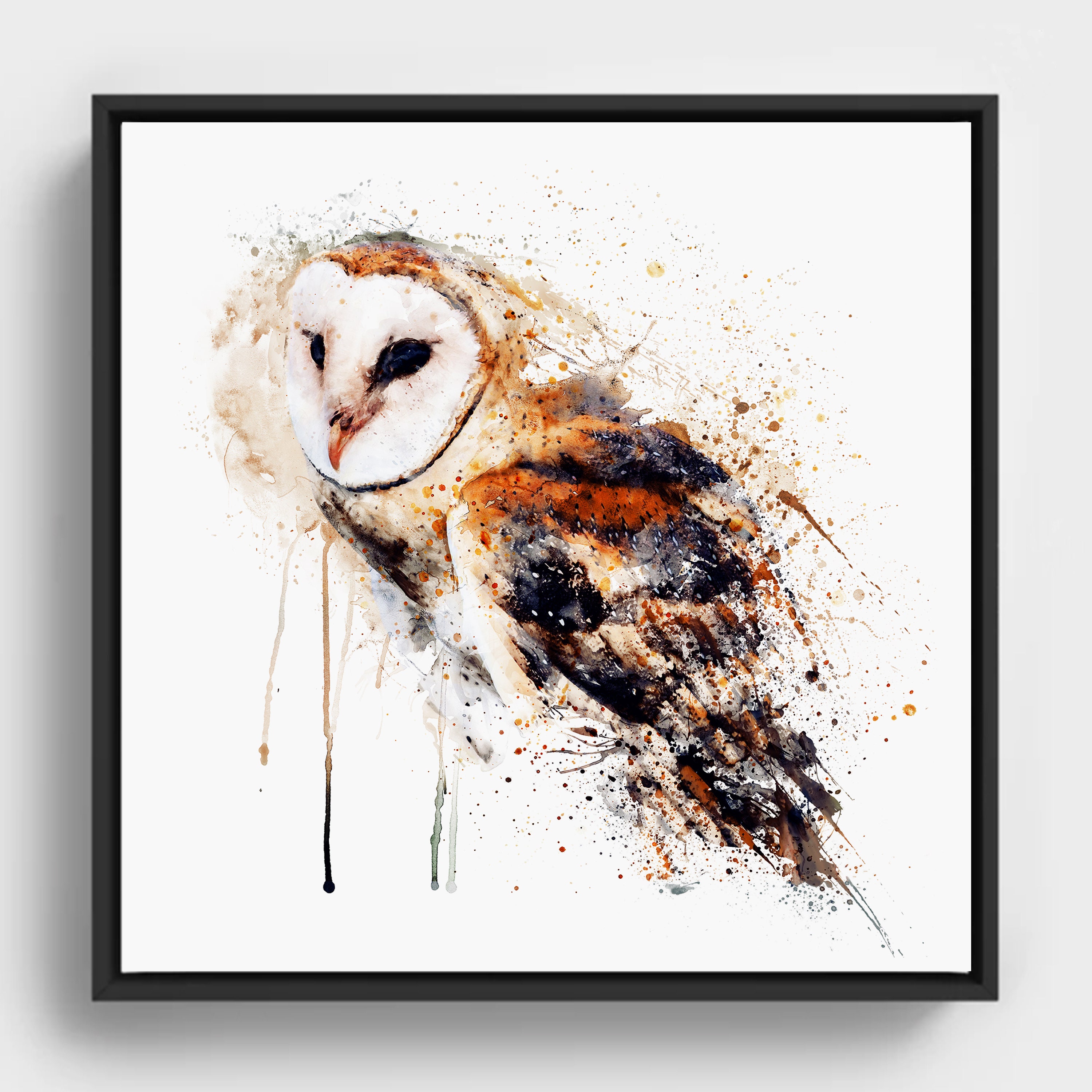 Barn Owl Watercolor Painting Downloadable Art Bird Wall - Etsy