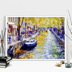 Amsterdam Watercolor Painting Instant Download Amsterdam - Etsy
