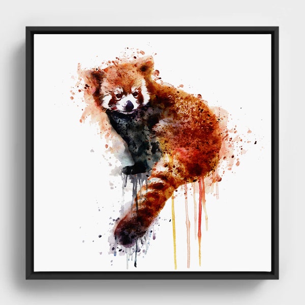 Lovely Red Panda Watercolor Painting Printable Red Panda Wall Art Wildlife Nursery Poster Kids Room Decor Red Panda Art Gift Red Panda Lover