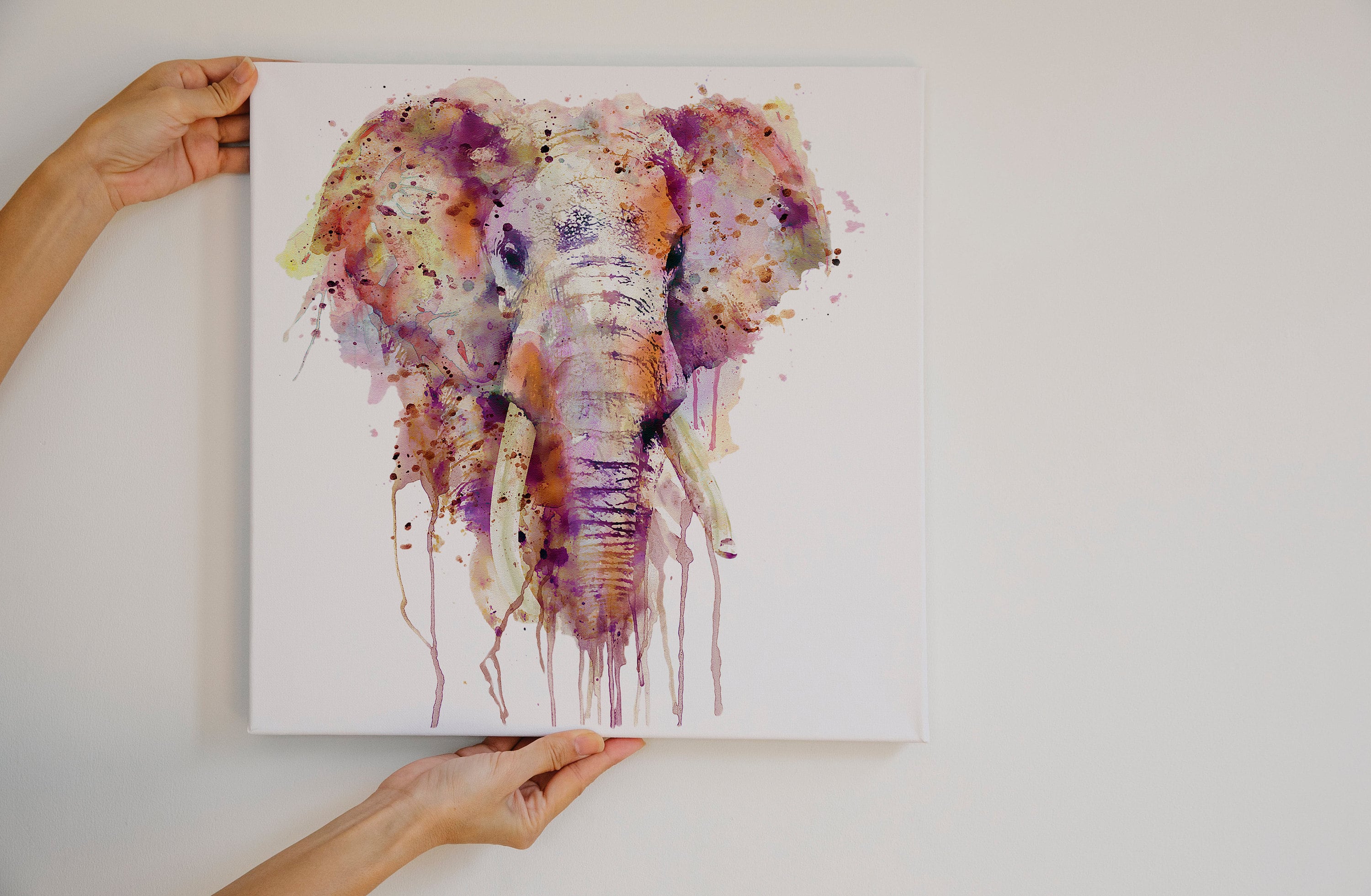 Roze olifant-aquarel: abstracte boho-safarikunst (digitale download) - Etsy  België, image size:3000x1962