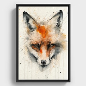 Colorful Fox Watercolor Print: Abstract Nursery Wall Art (Digital Download