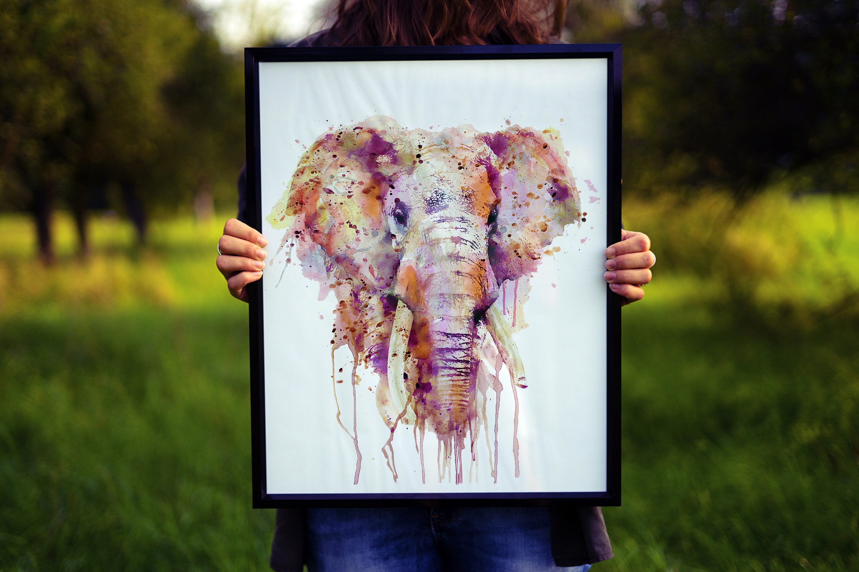 Roze olifant-aquarel: abstracte boho-safarikunst (digitale download) - Etsy  België, image size:3000x2000
