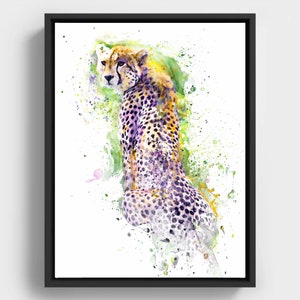 Lurking Leopard Watercolor Painting, Printable Watercolor Gift