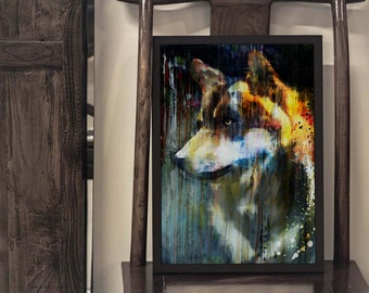 Abstract Acrylic Wolf Portrait, Printable Art, Wildlife, Affordable Wolf Painting, Forest Animal, Cool Gift Idea, Wolf Lovers, Wolves