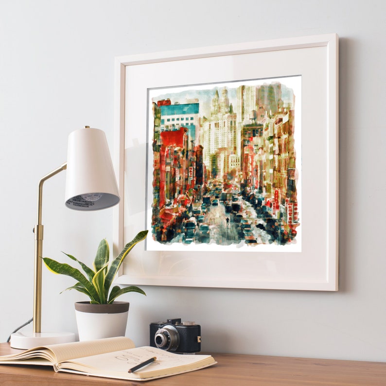 Winter in China Town New York Watercolor Painting New York - Etsy