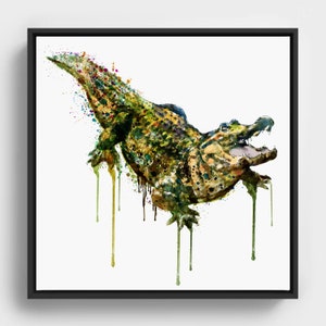 Alligator Watercolor Printable, Gator Wildlife Wall Art, Reptile Lover Gift