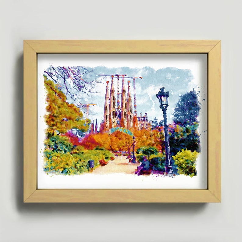 La Sagrada Familia INSTANT DOWNLOAD Barcelona Watercolor - Etsy