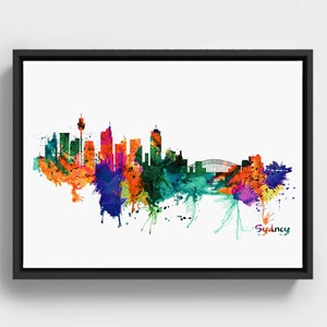 Sydney Skyline Watercolor: Colorful Australian Cityscape (Digital Download)