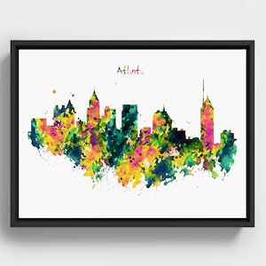Abstract Atlanta Skyline Watercolor Print: Modern Cityscape Wall Art (Digital Download)