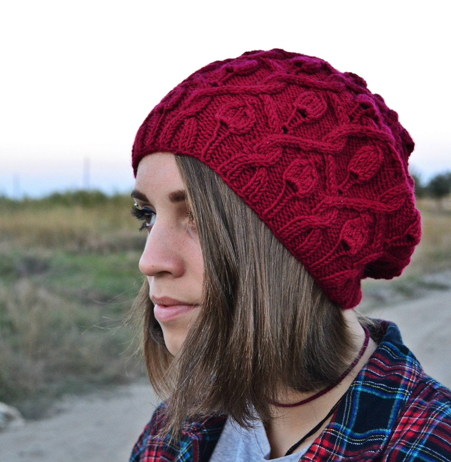 Slouch Hat for Women Cable Knit Hat Womens Beanie Hats Etsy