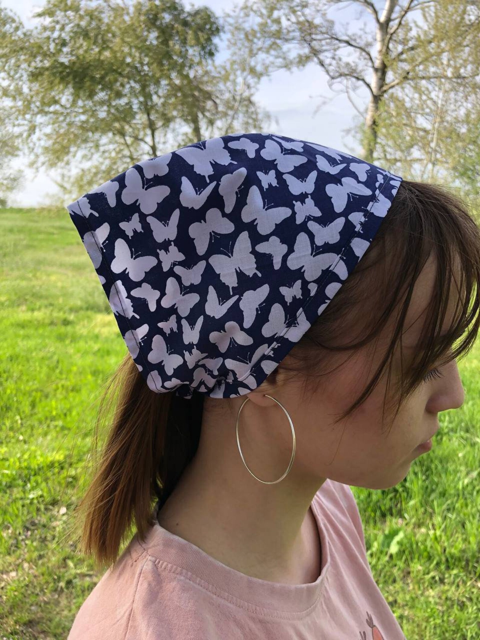 Butterfly bandana cottagecore headband triangle head scarf Etsy