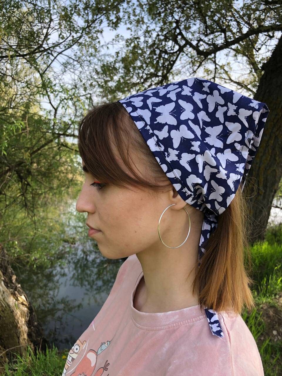 Butterfly bandana cottagecore headband triangle head scarf Etsy