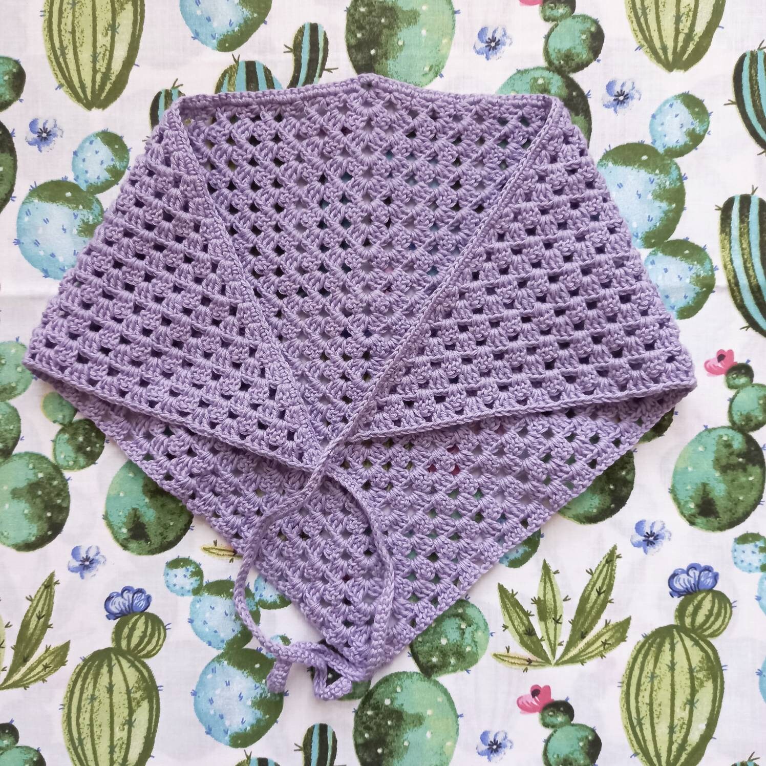 Crochet bandana cotton Kerchief bandana triangle head scarf Etsy