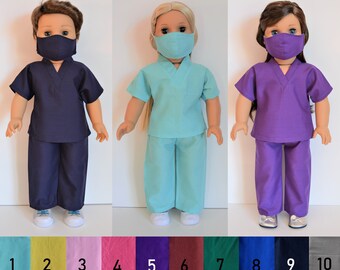 Scrubs fits American Girl 18/" Doll Clothes Dentist Print Scrubs