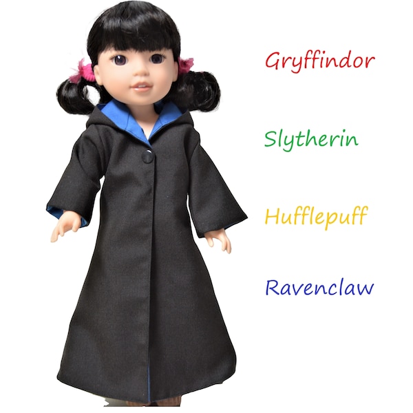 Handmade Wizard School Uniform Costume Cloak Robe 4 House Colors fit 14.5" AG Wellie Wishers and H4H Dolls